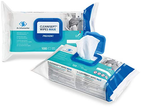 CLEANISEPT WIPES MAXI | Alkoholfreie Desinfektionstücher | Flowpack 100 Tücher