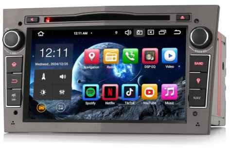 Erisin 7 Zoll 8-Kern 4GB RAM 64GB ROM Android 16 Autoradio Bluetooth GPS Navi Für Opel Astra H Corsa C Corsa D Vectra Zafira Signum Meriva CD Player WiFi CarPlay Android Auto DAB+ USB RDS DSP Canbus