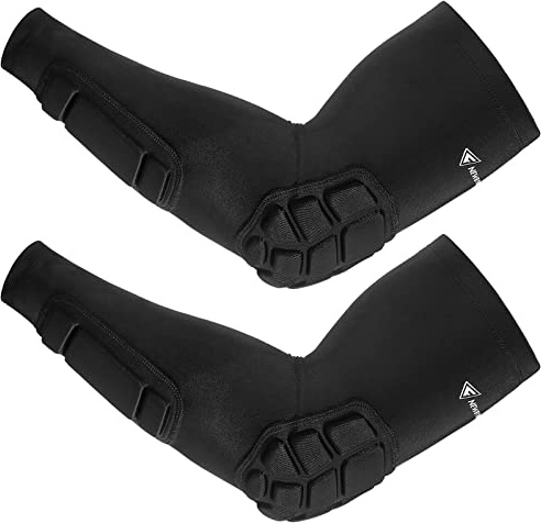 Newbyinn Gepolsterte Armschoner 2er-Pack, Ellenbogen Unterarm Absturzsicheres Polster für Fußball Basketball Volleyball