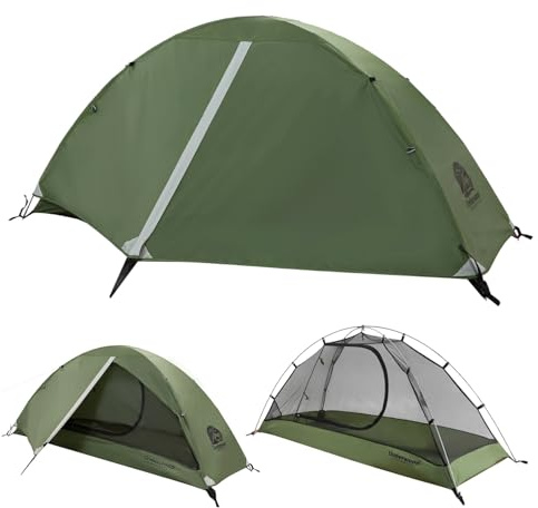 Underwood Aggregator Tent 1Persone 1 Mann Zelt fürs Wandern - EIN leichtes,wasserdichtes EIN Mann Zelt fürs Camping,einfach aufzubauenes kompaktes 1-Personen-Kuppelzelt, 3 Saisonen EIN Mann Zelt