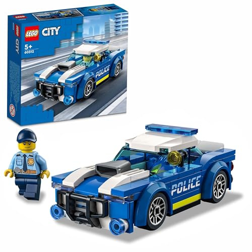 LEGO 60312 City Polizeiauto, Polizei-Spielzeug ab 5 Jahren, Geschenk für Kinder mit Polizisten-Minifigur, Abenteuer-Serie, kreatives Kinderspielzeug für Jungen und Mädchen