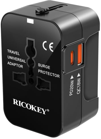 Reiseadapter Weltweit Universal Reisestecker PD20W USB C AC Steckdose | Schnellladung Internationaler Steckdosenadapte mit 2 USB Travel Adapter für USA UK EU AUS Japan Thailand Italien Deutschland