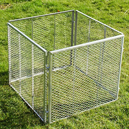 Holmwerk Komposter Metallkomposter 80x80x70cm Streckmetall feuerverzinkt Gartenkomposter mit Stecksystem Kompostbehälter 448L Metall Komposter Garten