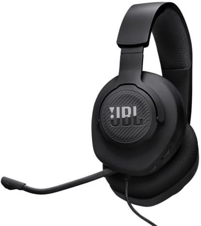 JBL Quantum 100M2 Kabelgebundenes Over-Ear Gaming Headset mit JBL QuantumSOUND Signature, 3,5-mm-Klinke, Multi-Plattform-Kompatibilität und abnehmbarem Mikrofon mit Stummschaltungsoption, Schwarz