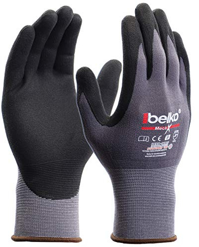 BELKO 12 Paar MechX Arbeitshandschuhe Schutzhandschuhe Montagehandschuhe Griphandschuhe Gartenhandschuhe Feinarbeiten EN388 - Größe: 7 (S)