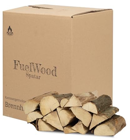Premium Hainbuchen-Brennholz 25L – Ofengetrocknet, 25 cm Scheite, unter 15% Feuchte – Ideal für Ofen, Kamin, Grill, Barbecue & Lagerfeuer – Kaminholz, Feuerholz, Grillholz