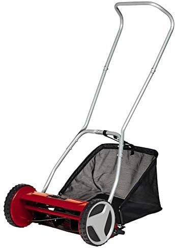 Einhell Hand-Rasenmäher GC-HM 400 (bis zu 250 m², 40 cm Schnittbreite, kugelgelagerte Mähspindel mit 5 Stahlmessern, 4-stufige Schnitthöheneinstellung 13-37 mm, 27 l-Fangkorb)