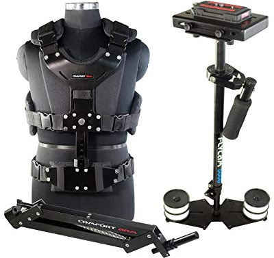FLYCAM 5000 Videokamerastabilisator mit Komfortarm und Steadycam Weste + GRATIS Tischklemme | Stabilisierungssystem für DSLR-Videocamcorder bis 5kg/11lbs (FLCM-CMFT-KIT)