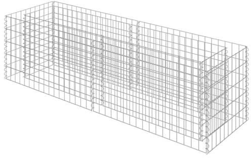 vidaXL Gabionen Hochbeet Verzinkter Stahl 180x50x50 cm Pflanzkorb Steinkorb