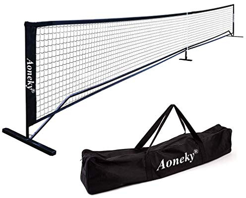 Aoneky Pickleball Tennis-Set, 6,7 x 0,9 m, Stangen und Netz, Paddel, tragbar, Sportausrüstung für drinnen und draußen