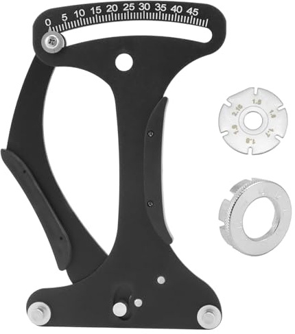 QWORK® Fahrrad Speichenspannungsmesser, Fahrradspeichenkalibrierungswerkzeug aus Aluminiumlegierung, Fahrrad Speichentensiometer, für Runde Speichen, Flache Speichen