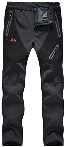 donhobo Damen Wanderhose Warm Gefüttert Winter Skihose Winddicht Wasserdicht Softshellhose Snowboardhose Trekkinghose Funktionshose Dunkelgrau S