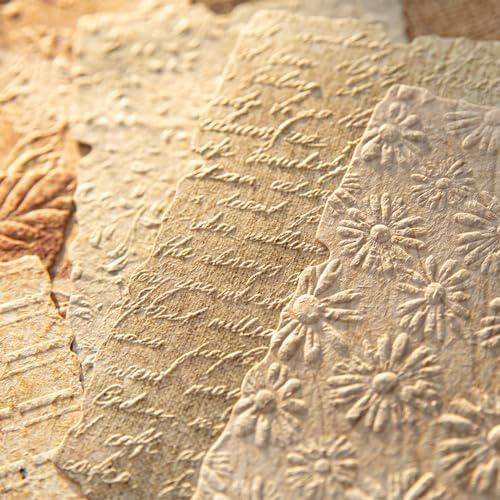 168 Blätter Scrapbook Zubehör - Vintage Relief Papier für Decoupage, Geprägt Strukturiert Scrapbooking, Decorative Collage, Journaling und Bullet Journal