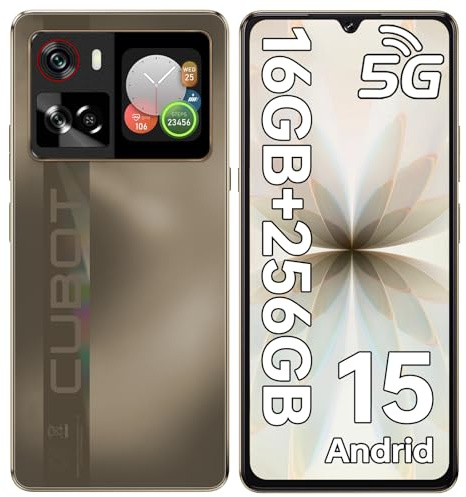 CUBOT X100 5G Handy Ohne Vertrag, 16GB RAM+256GB ROM, Android 15 Smartphone Ohne Vertrag, 6.88'' HD+/120Hz, 1.72 Rear Bildschirm, 5100mAh/33W, 64MP Kamera, MTK7025, Dual 5G SIM Handys/NFC/Face ID