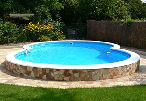 Poolprofi Stahlwandbecken Kreta achtform 3,60m x 6,25m x 1,20m Einzelbecken Folie 0,6mm blau
