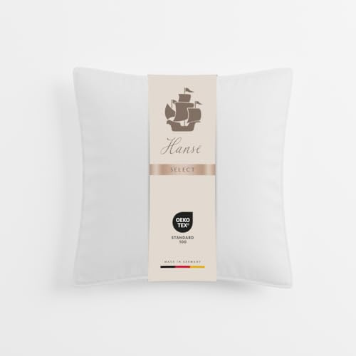 Hanse Select Kopfkissen federfrei 80x80 cm, weicher Schlafkomfort | hochwertiges Luxushotel-Kopfkissen mit kombinierter Füllung aus Faserbällchen, waschbar bis 60°C, Made in Germany