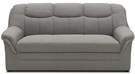 DOMO. collection Sofa Berlin, klassisches 3er Sofa, Polstergarnitur mit hochwertigem Federkern, 3 Sitzer 178 x 90 x 89 cm (BxTxH), hellgrau