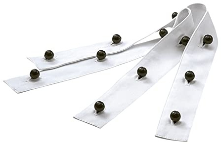 EXNER Knopfleiste für Kochjacken-Kugelknöpfe, 6-fach Knopfleiste, 100% Baumwolle, Farbe weiß