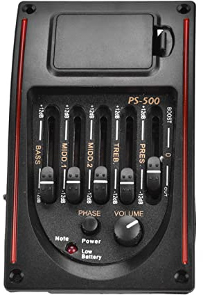 Gitarrenvorverstärker, Digitaler Tuner, Equalizer, Digitaler Tuner-Tonabnehmer, Equalizer, Akustikgitarren-Tonabnehmer, EQ PS-500, 5-Band-Equalizer-Tonabnehmer für Akustikgitarre