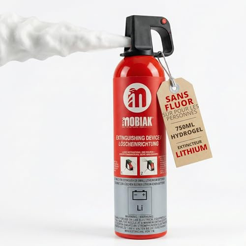 notlok Safety Work 750ml Feuerlöscher für Elektrobrände, PFAS-frei | Schaum Feuerlöschspray für Lithium-Batterien, Hautfreundlich, Feuerlöscher Haushalt, Auto und Kfz-Akkus