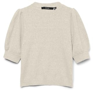 VERO MODA Damen VMDOFFY 2/4 O-Neck Pullover GA NOOS Strickpullover, Birch/Detail:Melange, XSW / 30L