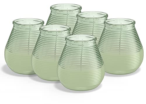 Bolsius Outdoor Kerze - Patio Light - Citronella - Grün - Packung mit 6 - Lange Brenndauer von 40 Stunden - Outdoor Kerze - Außendekoration - Natürliche Extrakte - Veganes Wachs - Kein Palmöl