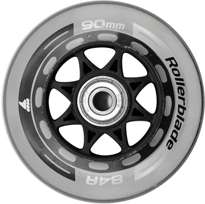 Rollerblade 90MM/SG9 Wheel/Bearing XT, 8 Inline Skate Rollen, Ersatzräder, Unisex, Klar, 90mm/SG9