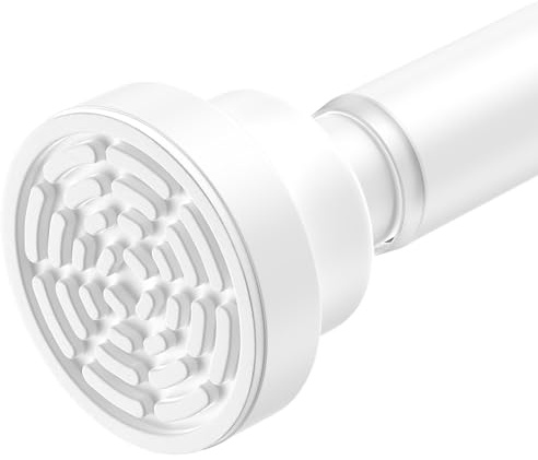 AIZESI Klemmstange Vorhangstange ohne Bohren 80-195CM,Teleskopstange Duschstange ohne Bohren Geeignet für Badezimmer, Fenster, Kleiderschrank,1 Stück Weiß (Durchmesser 22mm) Shower Rod