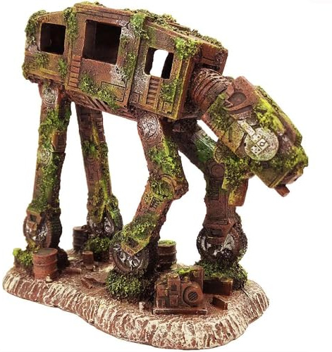 SLOCME Aquarium AT-AT All Terrain Armored Transport Imperial Walker Dekoration – Aquarium Roboter Höhle Ornament