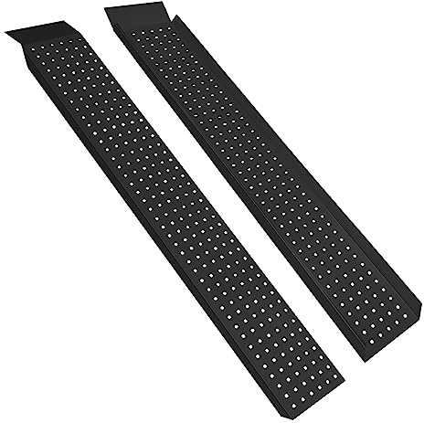 ACXIN 2 Stück Auffahrrampe, Antirutsch Verladerampe Laderampen für Motorrad ATV Quad PKW Auto, Max 400 kg Laderampe aus Verzinkter Stahl, 135 x 23 cm (Schwarz), ASN-(HAG8600)