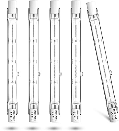 Bonlux R7S Halogenstab 118mm 150W, Halogen Leuchtmittel r7s Dimmbar Warmweiß 2800K J118 Halogenstablampe für baustrahler, Arbeit Landschaftsbeleuchtung, Wohnzimmerleuchten (5 Stück)