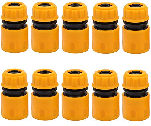 Schlauchverbinder 1/2 Zoll Kunststoff, 10 Stück Schlauchanschluss Wasserhahn, Gartenschlauch Anschluss Schnellkupplung Druckluft, Adapter Wasserhahn Gartenschlauch für Rohr Verbinden Gartengeräte