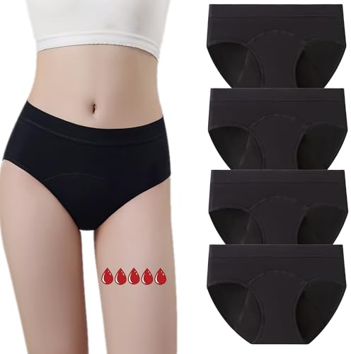 ZVZK Periodenunterschwäsche Starke Blutung Mädchen 30ML 8-16 Jahre Perioden Unterwäsche Baumwolle Unterhosen Menstruation Slip (L)