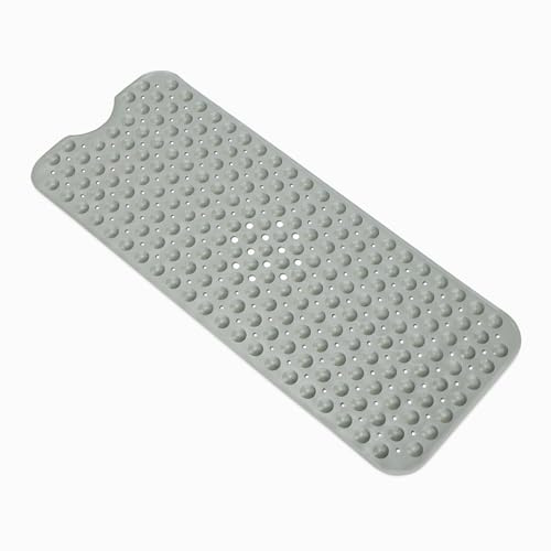 Amazon Basics Rutschfeste Badematte mit Saugnäpfen für Badewanne und Dusche, 40 Zoll x 16 Zoll, Grau