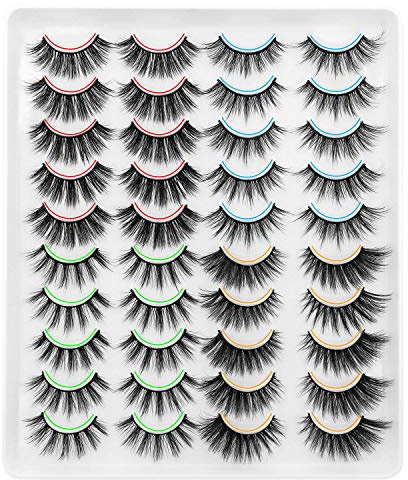 DYSILK flauschige, weiche künstliche Nerzwimpern, 6D, 4 Stile, natürlicher Look, weich, wiederverwendbar, 20 Paar