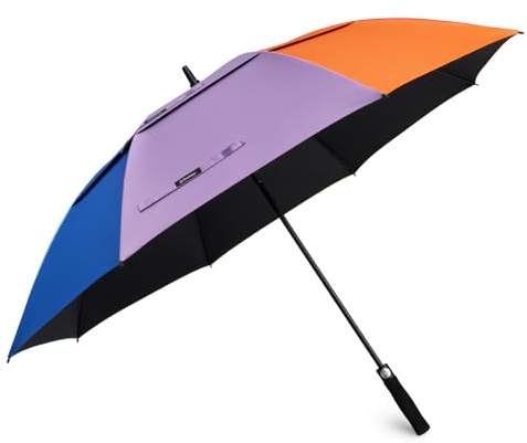 G4Free 62 Inch Golfschirm mit UV-Schutz, automatisch zu öffnen, belüftet, Doppeldach, übergroß, extra groß, winddicht, Sonnenschutz, Regenschirme
