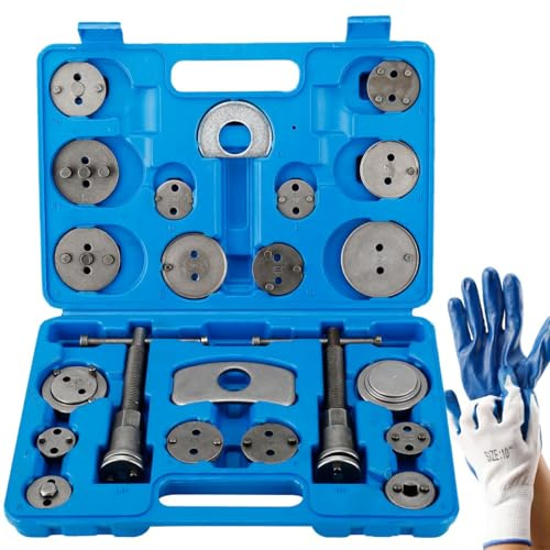 FreeTec 24 tlg. Universal Bremskolbenrücksteller Set für Bremssättel | Universal Bremsenrücksteller Set mit verschiedenen Adaptern für Wartung und Reparatur von Scheibenbremsen