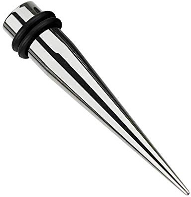 Treuheld® | 7mm Dehnstab | Silber | Chirurgenstahl 316L | Dehner für Flesh Tunnel + Ohr Plugs | Dehnungsstab + 2 Gummiringe | Ear Expander