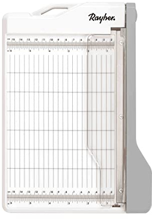 Rayher 29209000 Hebel-Schneidemaschine A5, 28 x 19,5 cm, Schnittlänge ca.21,6 cm, Papierschneidemaschine, Weiß