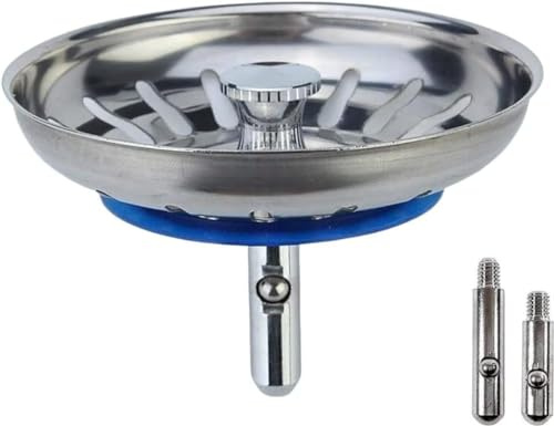 MINISMUS Waschbecken 80 mm - Siebkörbchen Abflussstopfen Edelstahl Waschbeckenstöpsel Waschbeckensieb – Sieb Stöpsel Abfluss Küche Spüle Abflussstopfen Küchenspüle - Edelstahl