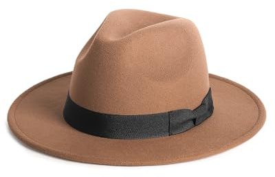 Zylioo S/M/L/XL/XXL Filzhut für Herren Damen,Fedorahut Panama Hut mit breiter Krempe,Winter Klassischer Trilby Hut