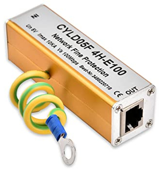Sonew Surge Protector Blitzschutz, Überspannungsschutz RJ45 RJ11, Netzwerk Blitzschutz Adapter Ethernet Netzwerk Überspannungsschutz (5V)