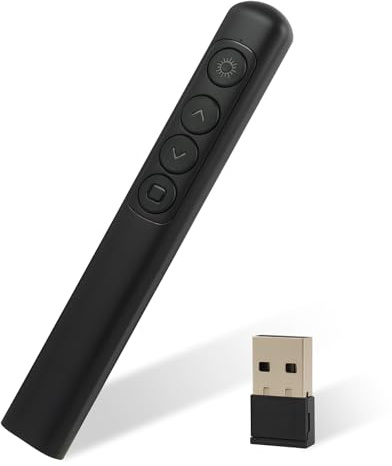 Annlpoy 1pcs 2.4 GHz Presenter Wireless Pointer für Präsentationen,presenter mit laserpointer,powerpoint fernbedienung,Kompatibel mit Windows XP/7/8/10, Mac OS und Linux, für Vorträge und Meetings