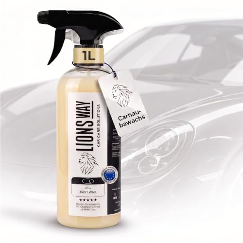 Carnauba Autowachs, 100% reines Keramik- und Hydrophobe-Behandlung (Auto und Motorrad), Silikonfrei, Hochglanz-Autowachs, Versiegelung für Außenlacke (1000 ml)