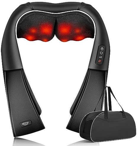 Nackenmassagegerät mit Wärme, 3D Neck Massager Shiatsu Massagegerät für Rücken Schulter, Weihnachtsgeschenke für Papa Mama, Rückenmassagegerät für Frauen Männer