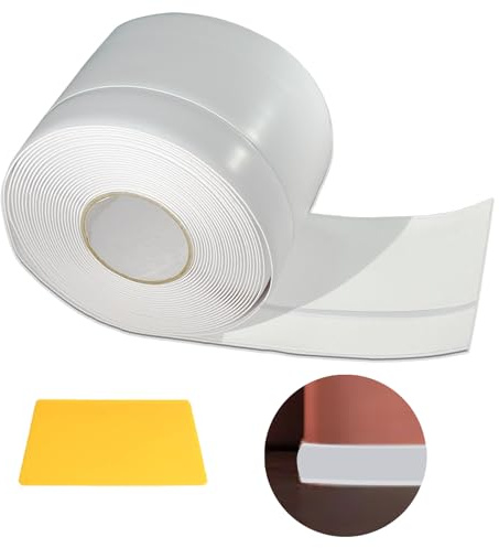 Weichsockelleiste Selbstklebend 6M 50x20 mm PVC Sockelleiste Selbstklebend, Weichsockelleiste Flexibel für Küche und Bad Geeignet