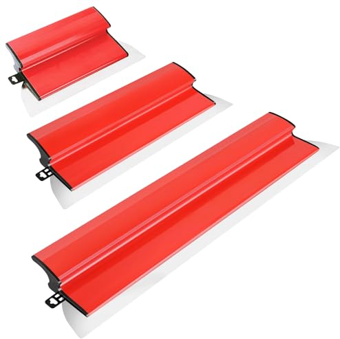 Yabingbos Flächenspachtel Set – Edelstahlklingen mit 0,5 mm (80 cm), 0,3 mm (40 cm / 25 cm), Spachtel Set mit ergonomischem Z-Griff für Wandbearbeitung und Bau, robuste Ausführung