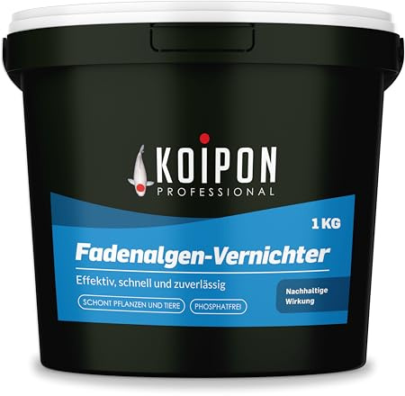 KOIPON Fadenalgen-Vernichter 1 kg, Phosphatfreie Algenbekämpfung, Fadenalgenvernichter gegen Algenwachstum und Fadenalgen im Gartenteich