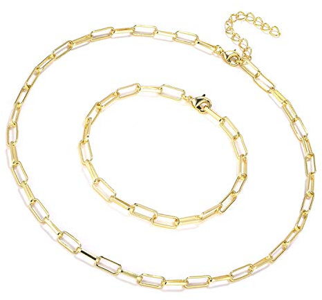 ALEXCRAFT Gold Kette Edelstahl Stapelbare Flachkette Halskette für Damen | Verstellbares Kette Gold Halskette Edelstahl wasserdicht Armband Hakenverschluss für DIY Schmuckherstellung für Damen Frauen