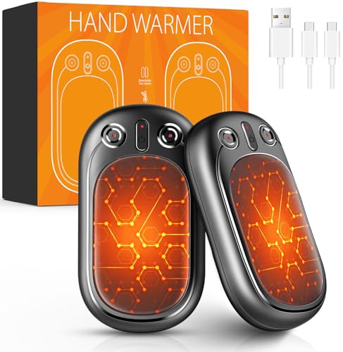 Handwärmer Elektrisch USB Wiederaufladbar 2er Set 12 Stunden, Taschenwärmer Wiederverwendbar Elektrischer Handwärmer, Winter Geschenke für Frauen Männer Raynaud Outdoor Camping Wandern Jagd Ski Golf